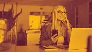 Woman using a laptop 