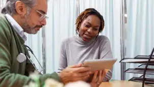 Doctor and patient talking