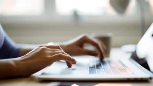 person typing